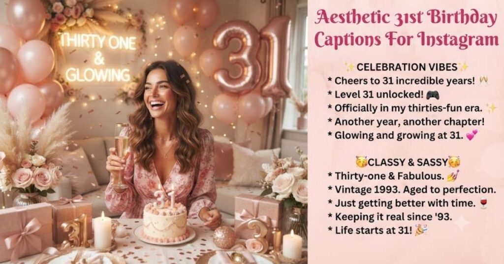 Aesthetic 31st Birthday Captions For Instagram