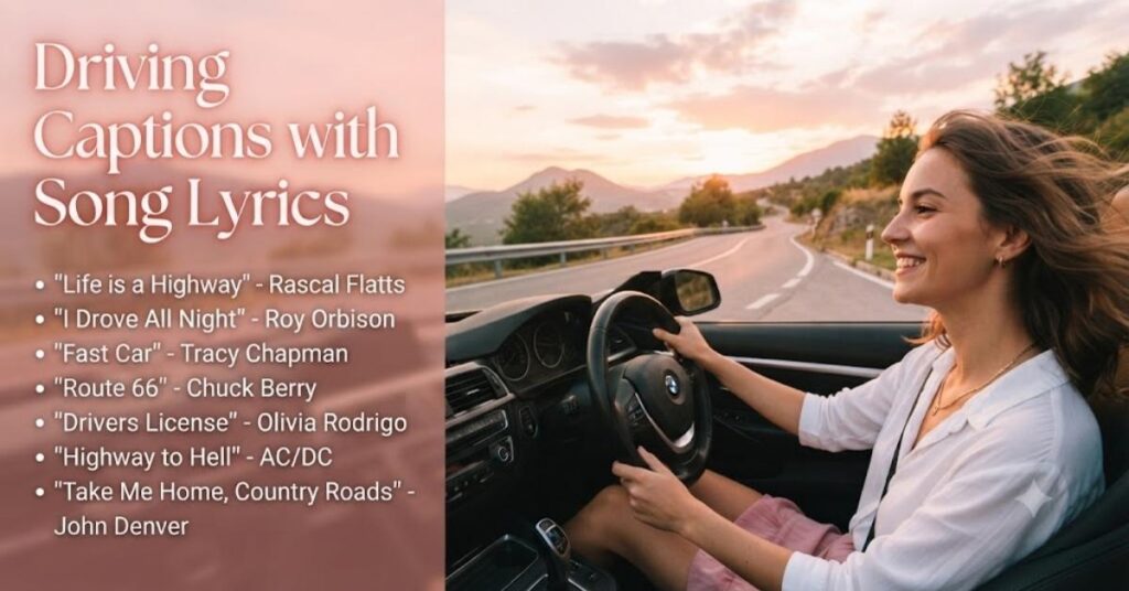 Driving Captions with Song Lyrics