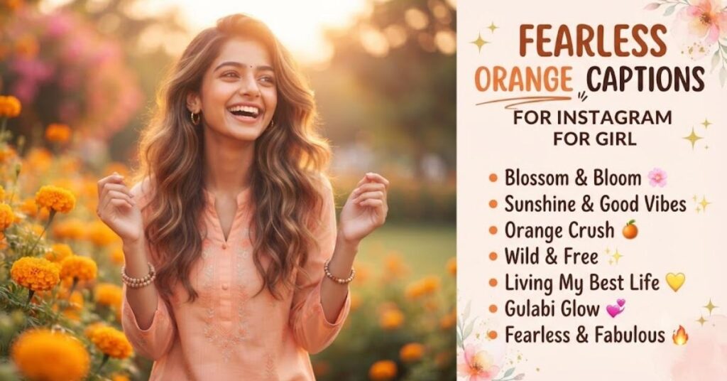 Fearless Orange Captions For Instagram For Girl