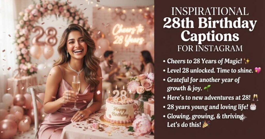 Inspirational 28th Birthday Captions For Instagram