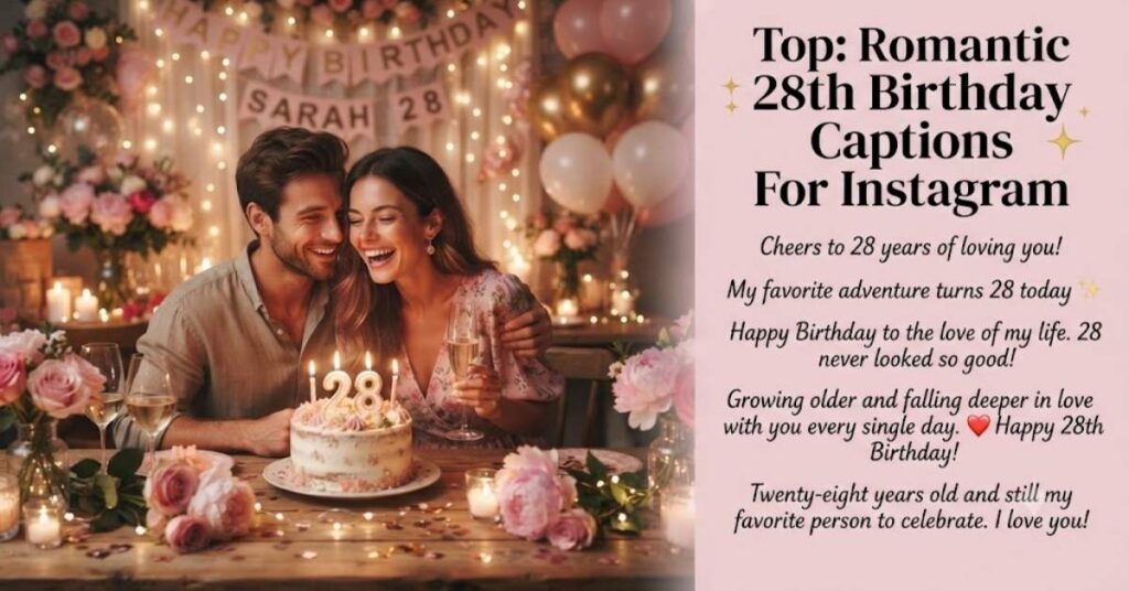 Romantic 28th Birthday Captions For Instagram