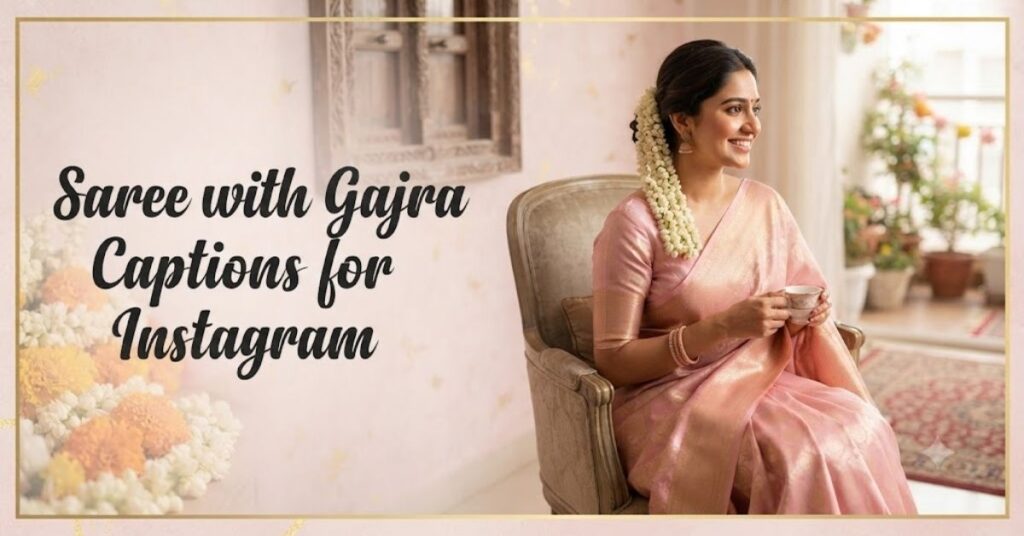 Saree with Gajra Captions for Instagram