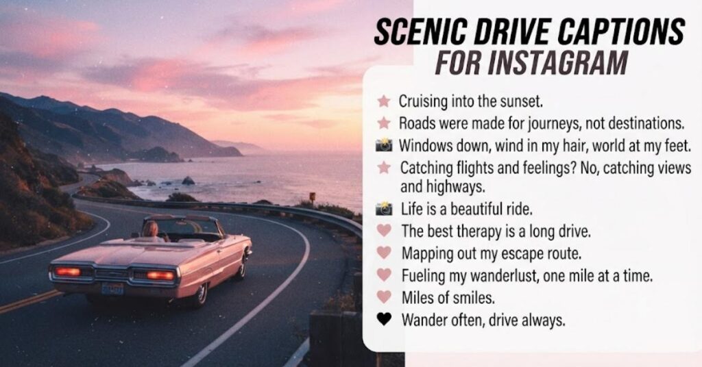 Scenic Drive Captions for Instagram